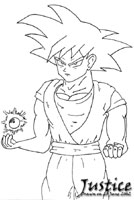 Goku, with a cute little ki ball