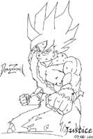 My first DBZ drawing ever, Goku, and yes, I cheated back in 2001!